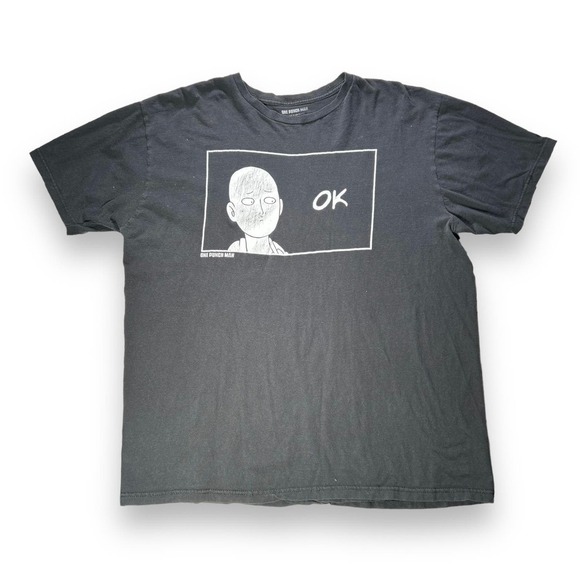 One Punch Man Black and White Cracked Graphic Tshirt Size 2XL - "Kieth" - Picture 2 of 16